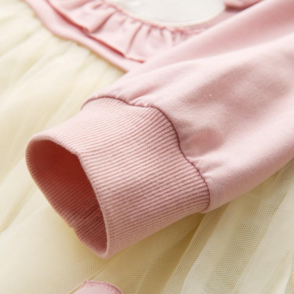 Kids Girls Fancy Casual Dress Long Sleeve Party Cartoon Rabbit Dress
