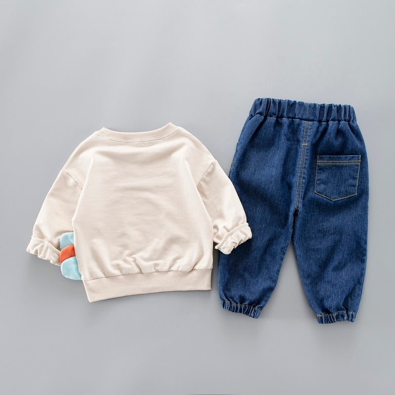 Toddler Kids Baby Girl Cartoon Set Casual Suit 2 Pcs 1-4 Years