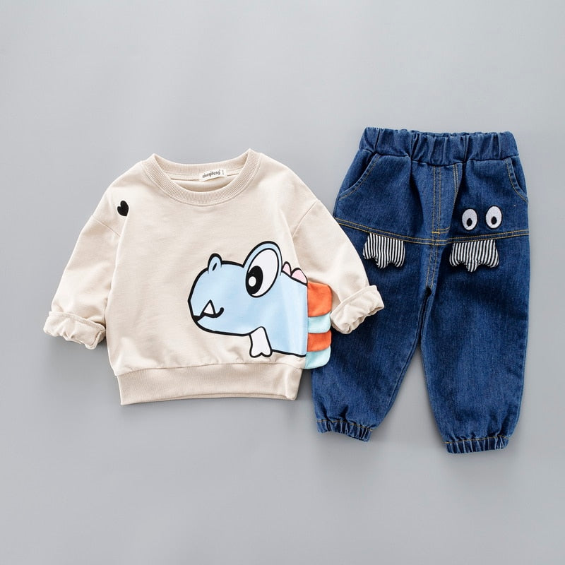 Toddler Kids Baby Girl Cartoon Set Casual Suit 2 Pcs 1-4 Years