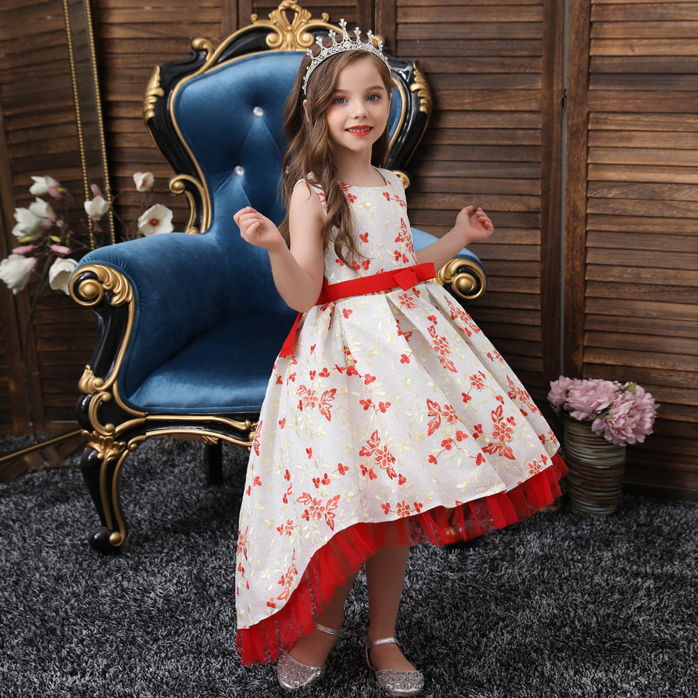 Kid Girl Princess Trailing Stage Catwalk Performance Dresses