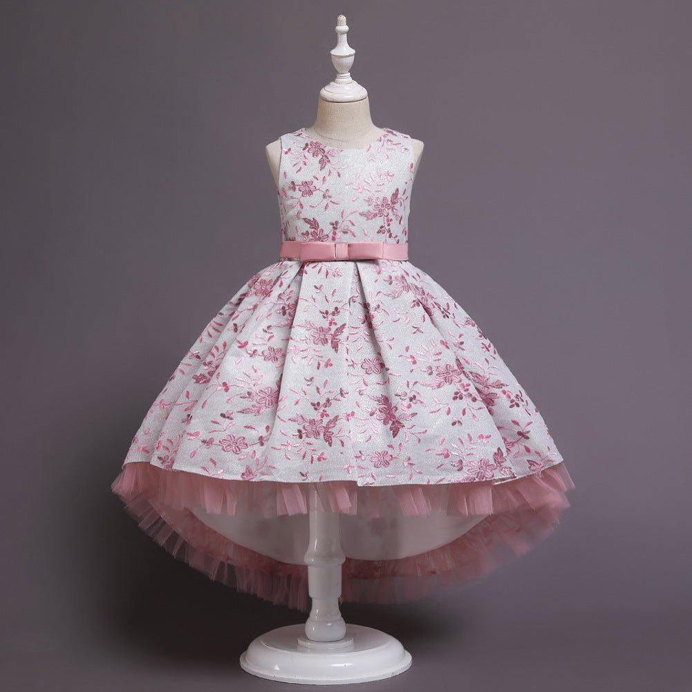 Kid Girl Princess Trailing Stage Catwalk Performance Dresses