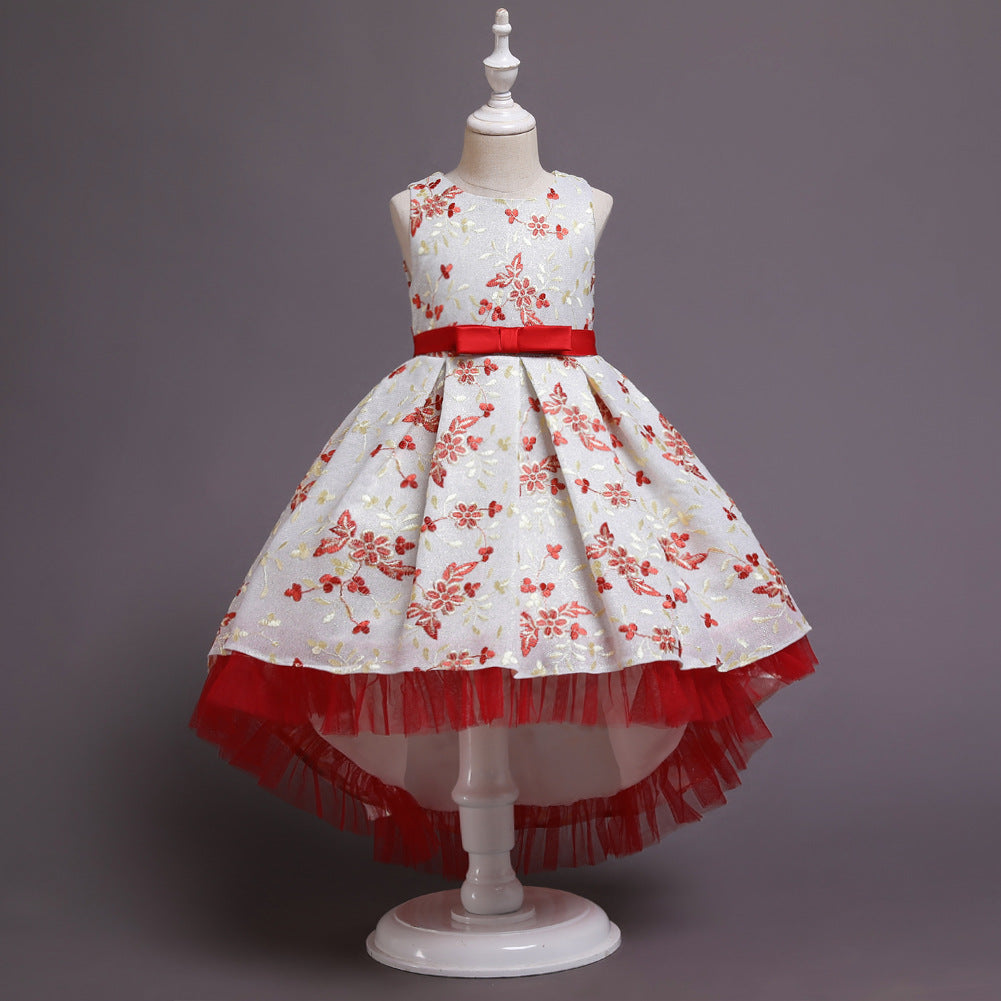 Kid Girl Princess Trailing Stage Catwalk Performance Dresses