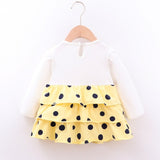 Baby Girls Autumn Dot Pattern Pageant Flower Sundress 0-4Years