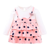 Baby Girls Autumn Dot Pattern Pageant Flower Sundress 0-4Years
