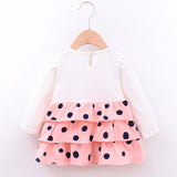 Baby Girls Autumn Dot Pattern Pageant Flower Sundress 0-4Years