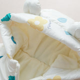 Newborn Infant Jumpsuit Warm Flannel Rompers Printed Hooded Outerwear