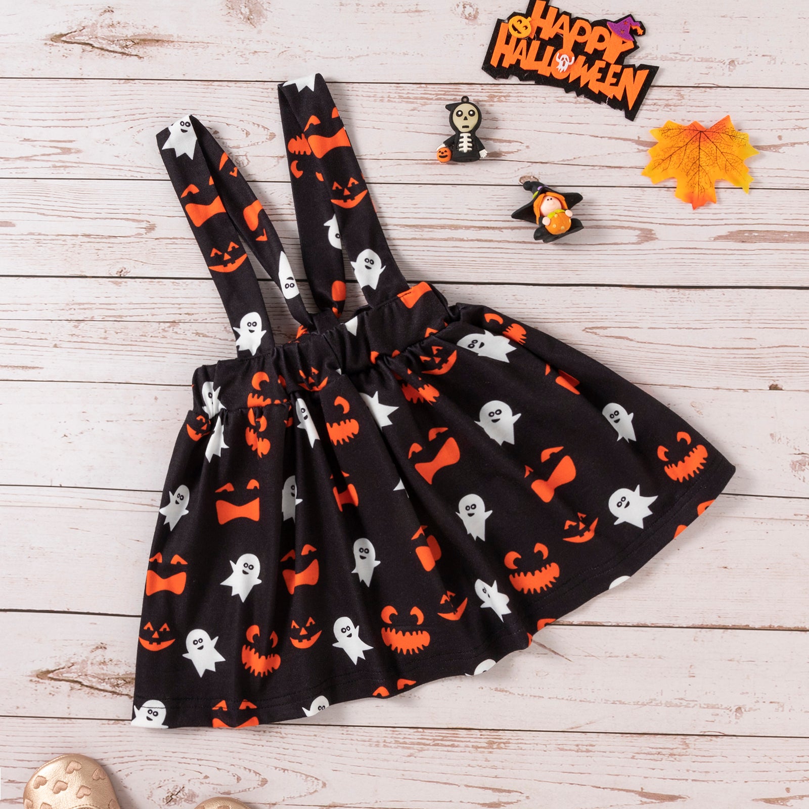 Kids Baby Girl Skirt Halloween Print 3 Pcs Sets