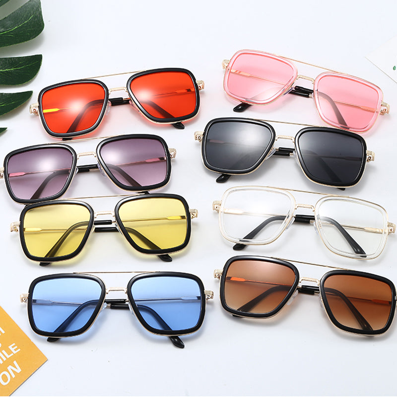 Kid Baby Iron Glasses Tony Stark Fashion Shaded Sunglasses