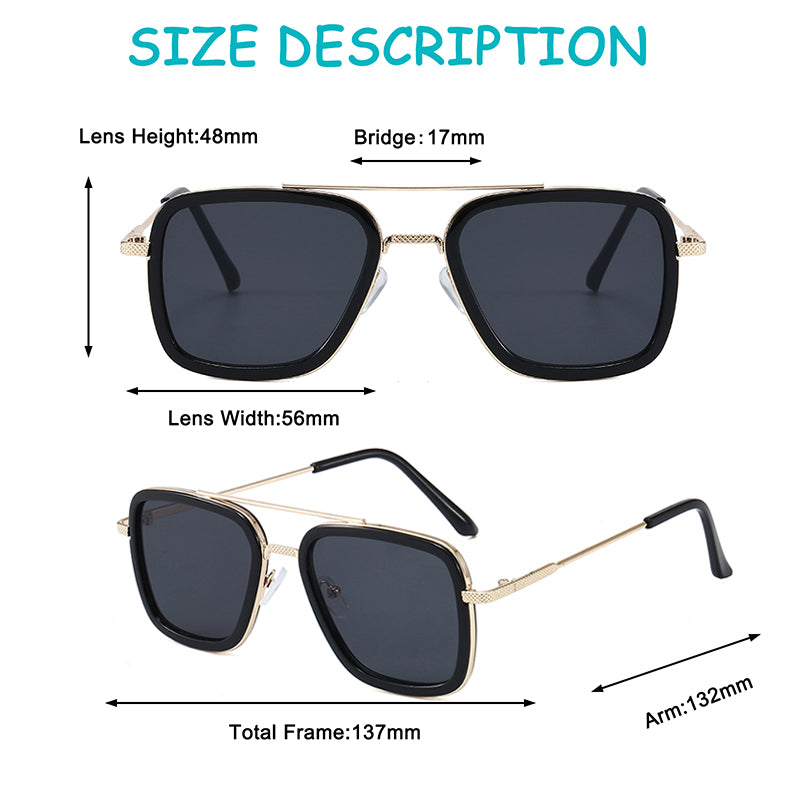 Kid Baby Iron Glasses Tony Stark Fashion Shaded Sunglasses