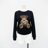 Family Matching Bear Embroidery Sweatshirt Pullover