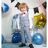Kid Baby Boy Long-Sleeve Gentleman Grey Suits 2 Pcs Set Outfits