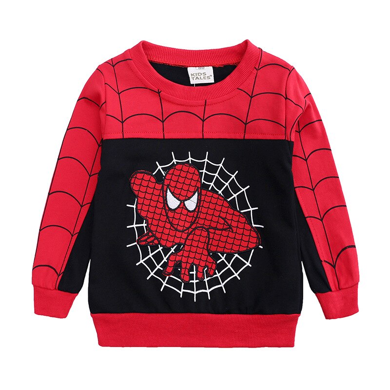 Kid Baby Boys Cartoon Spiderman Long Sleeve Hooded 3 Pcs Sets