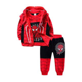 Kid Baby Boys Cartoon Spiderman Long Sleeve Hooded 3 Pcs Sets