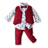 Kid Boy Formal Suit Boy Vest Set  4 Pcs