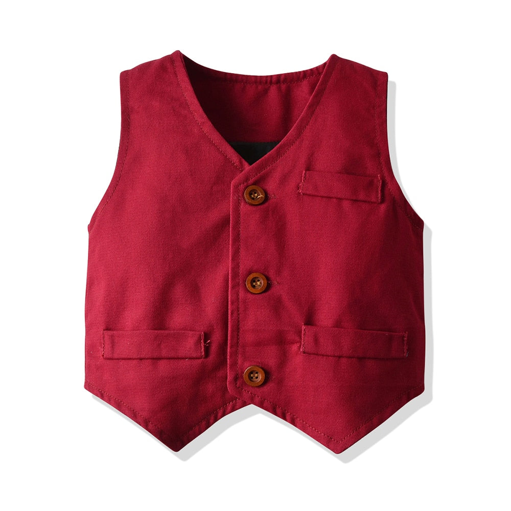 Kid Boy Formal Suit Boy Vest Set  4 Pcs