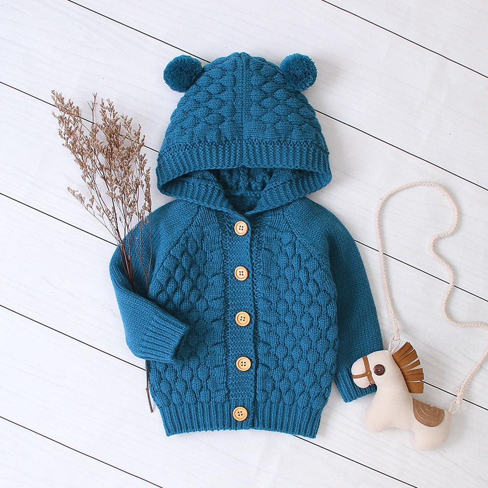 Baby Boy Girls Autumn Knitted Sweater Warm Soft Coats Outerwear