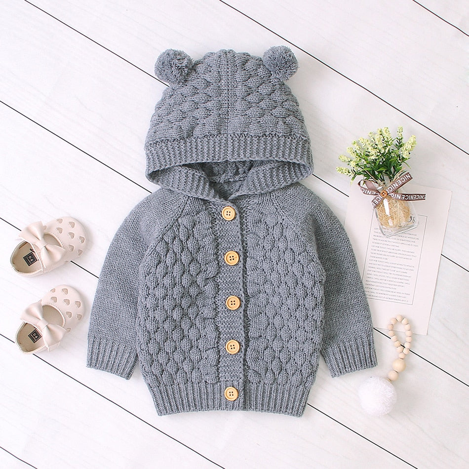 Baby Boy Girls Autumn Knitted Sweater Warm Soft Coats Outerwear