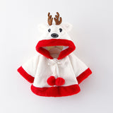 Kids Girl Christmas Coats Hooded Thickening Cloak Loose Coat
