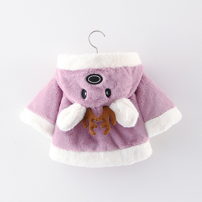Kids Girl Christmas Coats Hooded Thickening Cloak Loose Coat