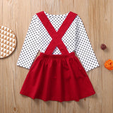 Kids Baby Girls Outfits Heart-shaped Suspender Skirts Clothes Sets - honeylives