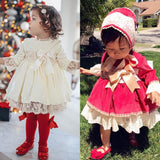 Kids Baby Girls Flared Sleeve Lace Bowknot Princess Dress Ball Gown 1-6Y