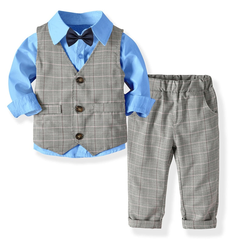 Kids Boy Formal Suits Party Birthday Gentleman 4 Pcs Set