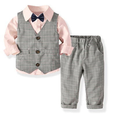 Kids Boy Formal Suits Party Birthday Gentleman 4 Pcs Set