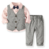 Kids Boy Formal Suits Party Birthday Gentleman 4 Pcs Set