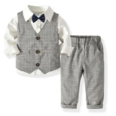 Kids Boy Formal Suits Party Birthday Gentleman 4 Pcs Set