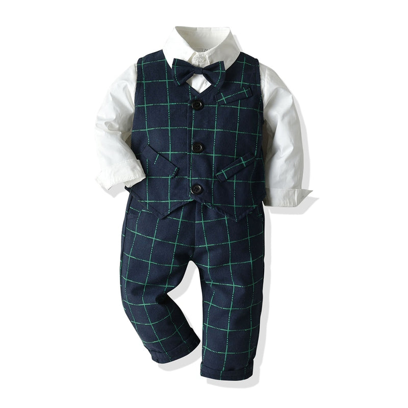 Kids Boys Formal Suits Gentleman Outfits 3Pcs Set