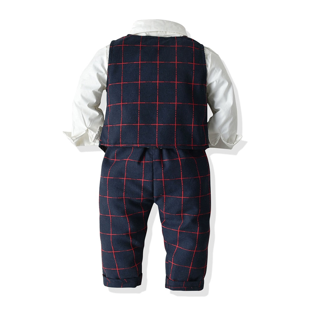 Kids Boys Formal Suits Gentleman Outfits 3Pcs Set