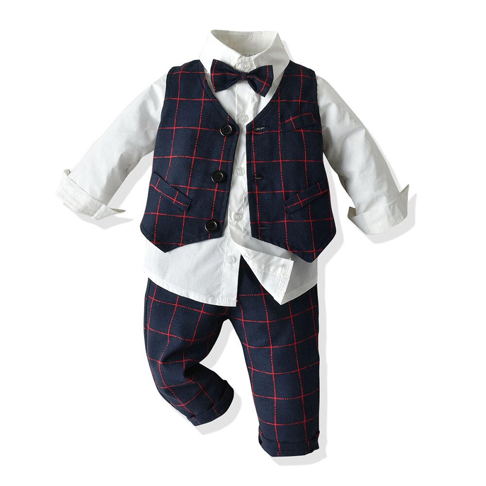 Kids Boys Formal Suits Gentleman Outfits 3Pcs Set