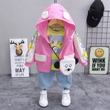 Kids Clothes  Boys and Girls Suits Long Sleeve Korean Style 3 Pcs Set 0-4 Years