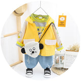 Kids Clothes  Boys and Girls Suits Long Sleeve Korean Style 3 Pcs Set 0-4 Years