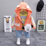 Kids Clothes  Boys and Girls Suits Long Sleeve Korean Style 3 Pcs Set 0-4 Years