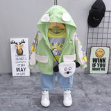 Kids Clothes  Boys and Girls Suits Long Sleeve Korean Style 3 Pcs Set 0-4 Years