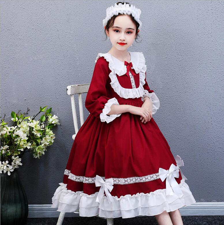 Girls  Kids Party Lolita Princess Elegant Christmas Dress 5-12 Years