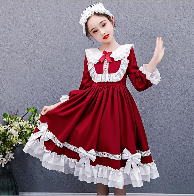 Girls  Kids Party Lolita Princess Elegant Christmas Dress 5-12 Years