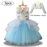 Kids Girls Dresses Unicorn Dress Christmas Outfits 3 Pcs
