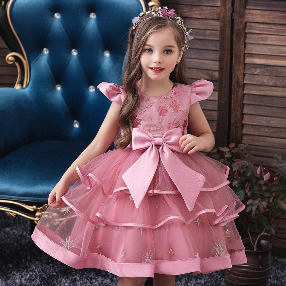 Kids Girl Princess Communion  Cake Tutu Flower Party Wedding Formal Dress