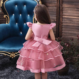 Kids Girl Princess Communion  Cake Tutu Flower Party Wedding Formal Dress