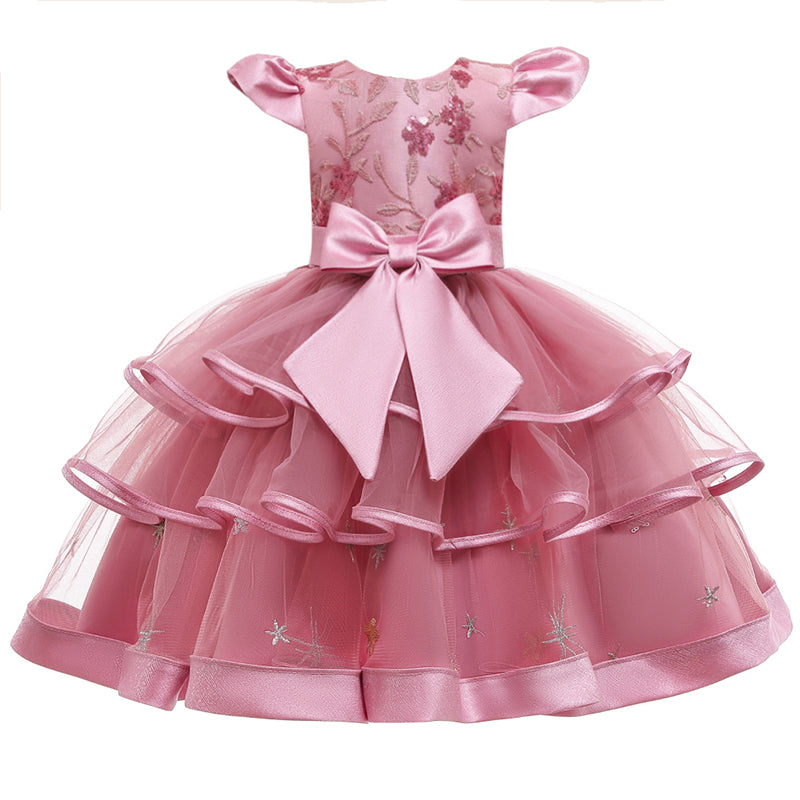 Kids Girl Princess Communion  Cake Tutu Flower Party Wedding Formal Dress
