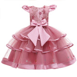 Kids Girl Princess Communion  Cake Tutu Flower Party Wedding Formal Dress
