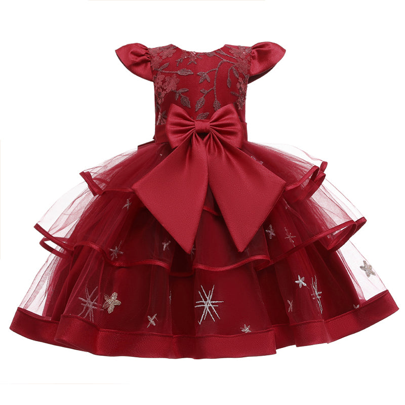 Kids Girl Princess Communion  Cake Tutu Flower Party Wedding Formal Dress
