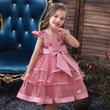 Kids Girl Princess Communion  Cake Tutu Flower Party Wedding Formal Dress