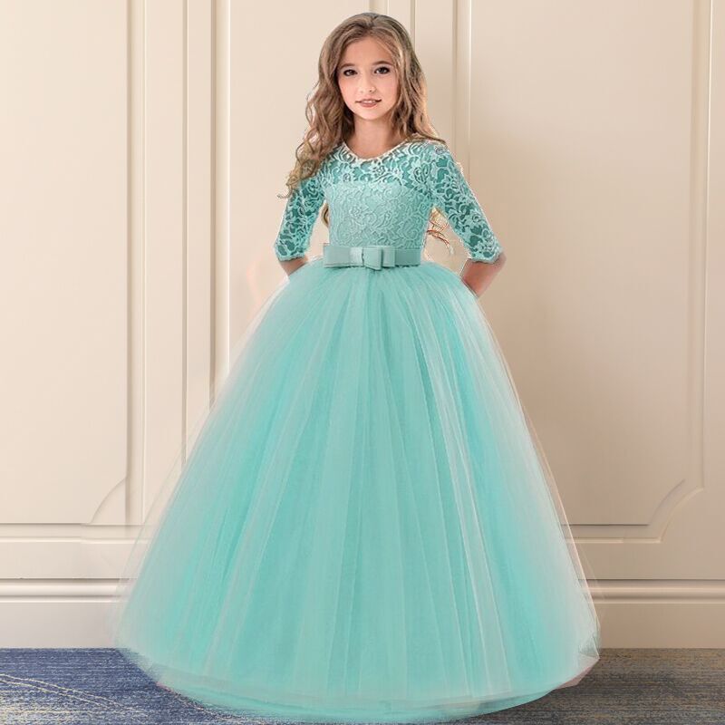 Kid Girls Long Dress Princess Prom Gowns Wedding Party Dresses