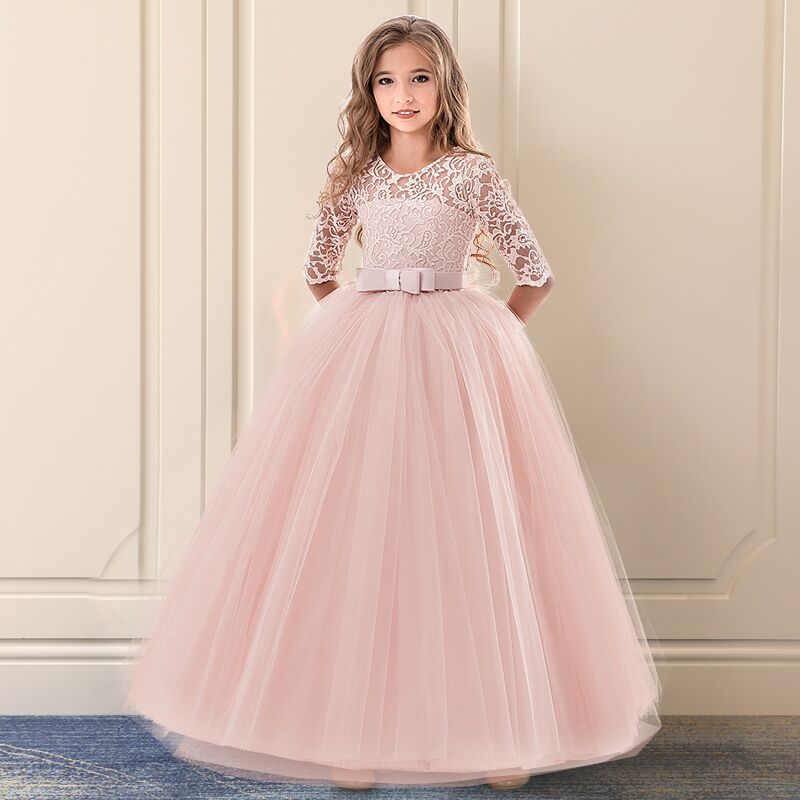 Kid Girls Long Dress Princess Prom Gowns Wedding Party Dresses