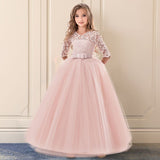 Kid Girls Long Dress Princess Prom Gowns Wedding Party Dresses