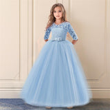 Kid Girls Long Dress Princess Prom Gowns Wedding Party Dresses
