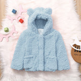 Kids Jacket Winter Warm Fleece Hooded Teddy Bear Coat Outerwear